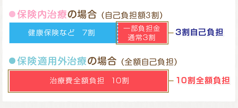 保険適用によって負担額も変化します