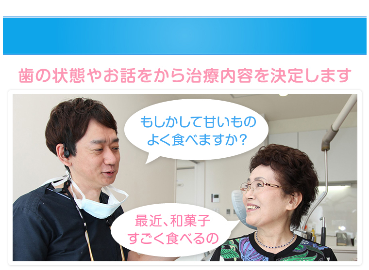 歯の状態やお話し内容から治療内容を決定