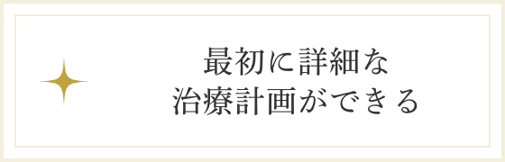 最初に詳細な治療計画ができる